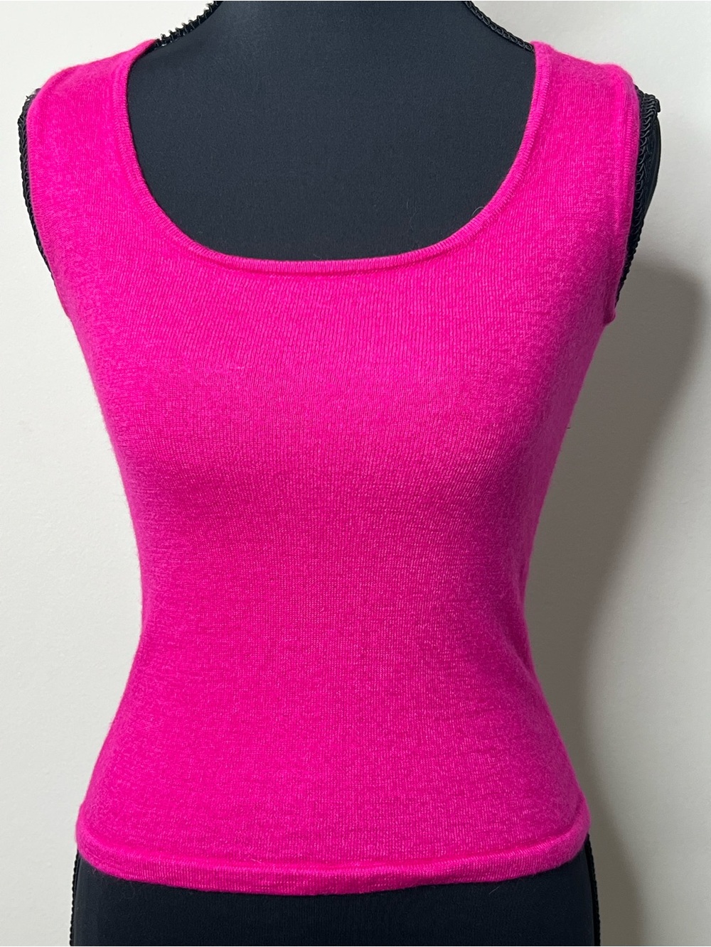 Oscar de la Renta Bright Pink Sleeveless Knit Tank Top Size XS
